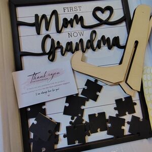 Black and Natural Wood Grandma Puzzle Sign